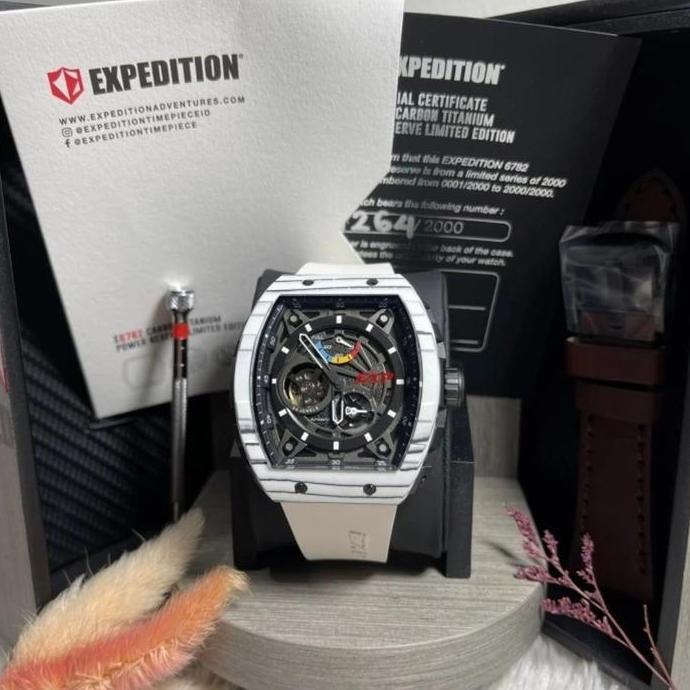 JAM TANGAN PRIA EXPEDITION E6782 E 6782 AUTOMATIC TITANIUM RUBBER BAND
