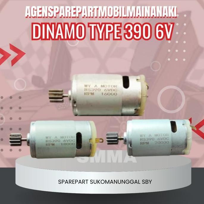Type 390 (Kecil) Dinamo 6Volt Buat Mobil Motor Mainan Aki