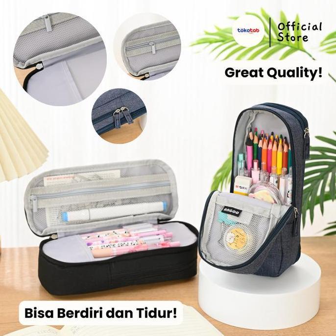 Tokotab - Angoo Magnetic Pencil Case Magnestand Pencil Case Tempat Pensil Standing Magnet Kawaii Pen