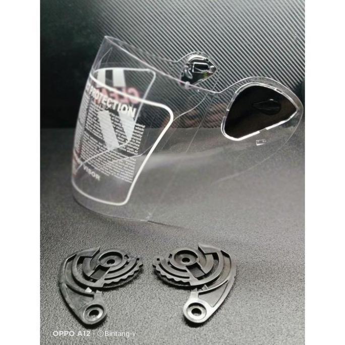 Kaca visor helm nhk r6 original merk clear warna putih
