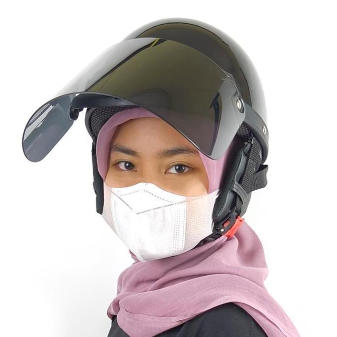 ACN Helmet Helm Retro Cetok Vintage Bogo Setengah Kepala Dewasa