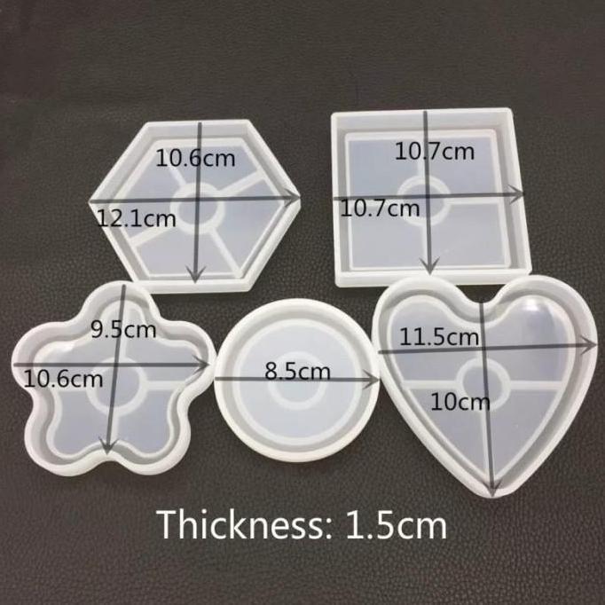 Cetakan Silikon Coaster Resin Epoxy Silicon Mold