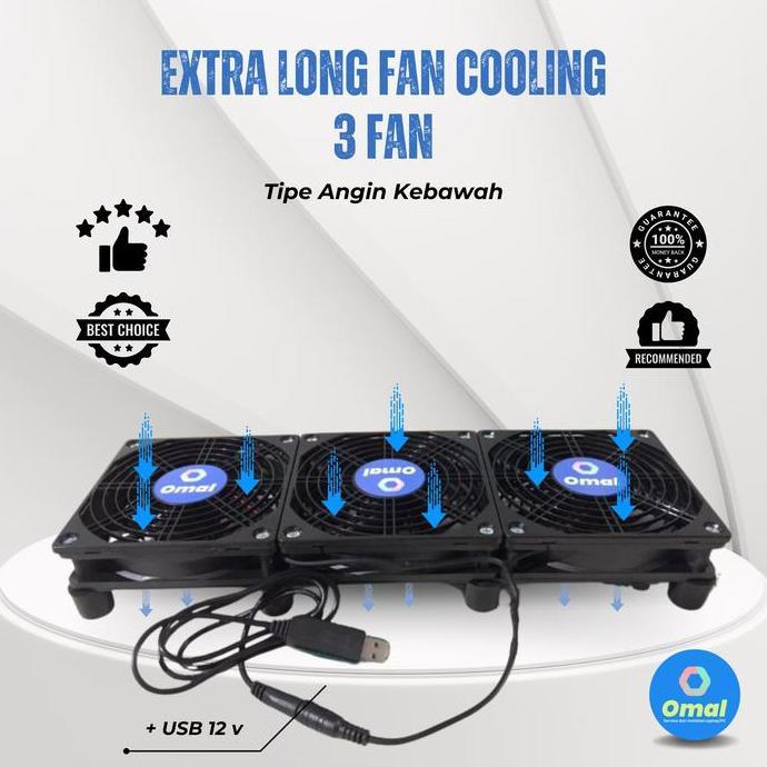 Extra Long Fan Cooling Wifi Router Kipas Pendingin 3 Fan 12v DC Laptop