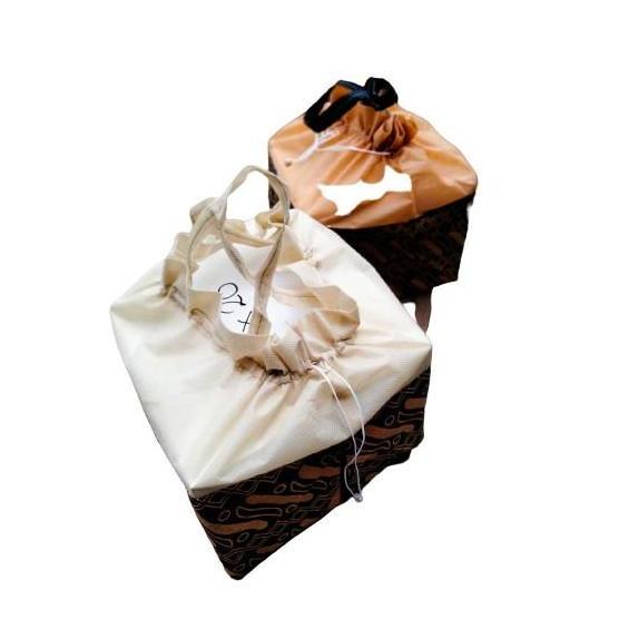 tas serut motif bambu box nasi/snack 20x20 tas hajatan/syukuran