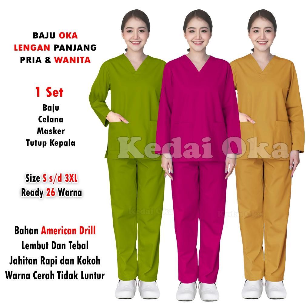 Tahan Lama Baju Oka Perawat - Baju Ok Medis - Scrub Ok Dokter - Baju Stenen Bidan - Baju Jaga Perawa