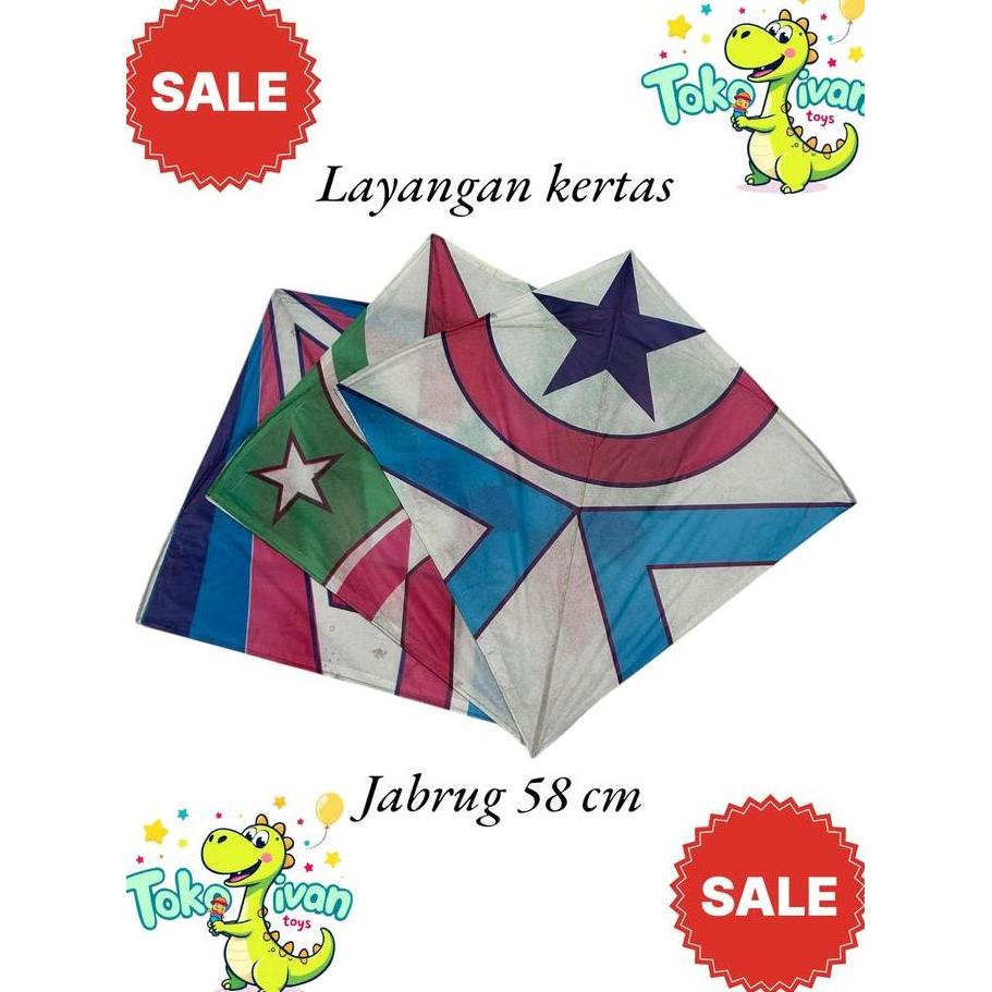 Grosir Layang-Layang Plastik & Kertas 50 dan 100 pcs Ukuran 58 cm Murah Berkualitas Layangan Jabrug 
