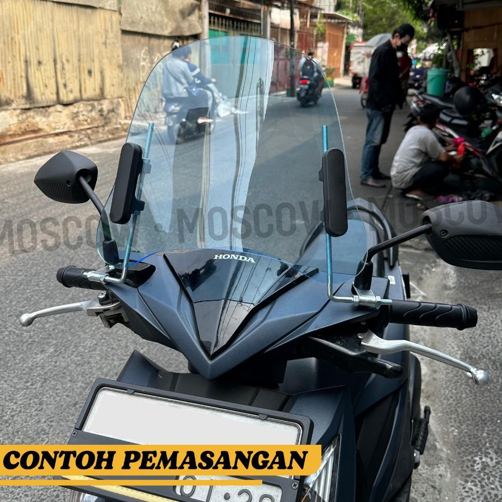 LANGSUNG KIRIM VISOR KACA DEPAN WINDSHIELD MODEL APPLE UNIVERSAL BEBEK MATIC SCOOPY BEAT FINO WINDSI
