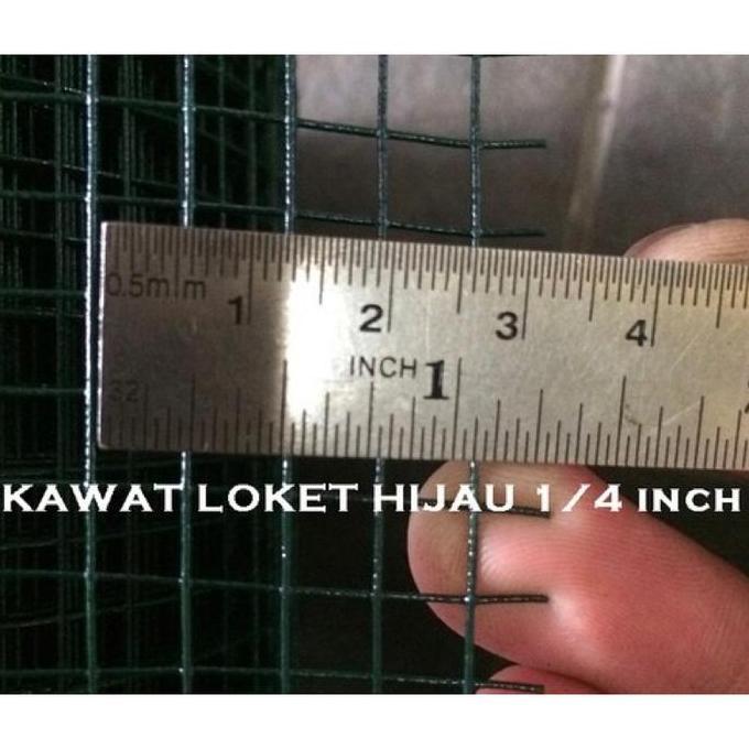 Kawat Loket Hijau 1 ROLL pvc/ayakan pasir/jaring hewan/pembatas pagar/kawat lapis pvc anti karat