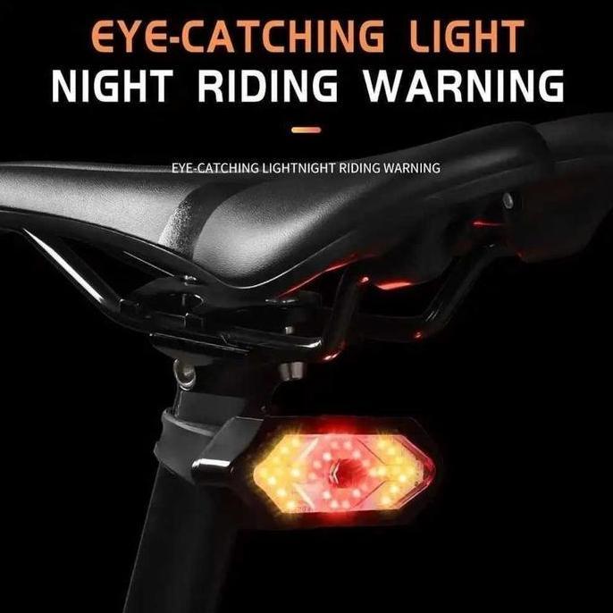 SEIRAKY [Ready Stock] Lampu Belakang Sepeda Pintar Sein Wireless Remote Control USB Rechargeable Wat