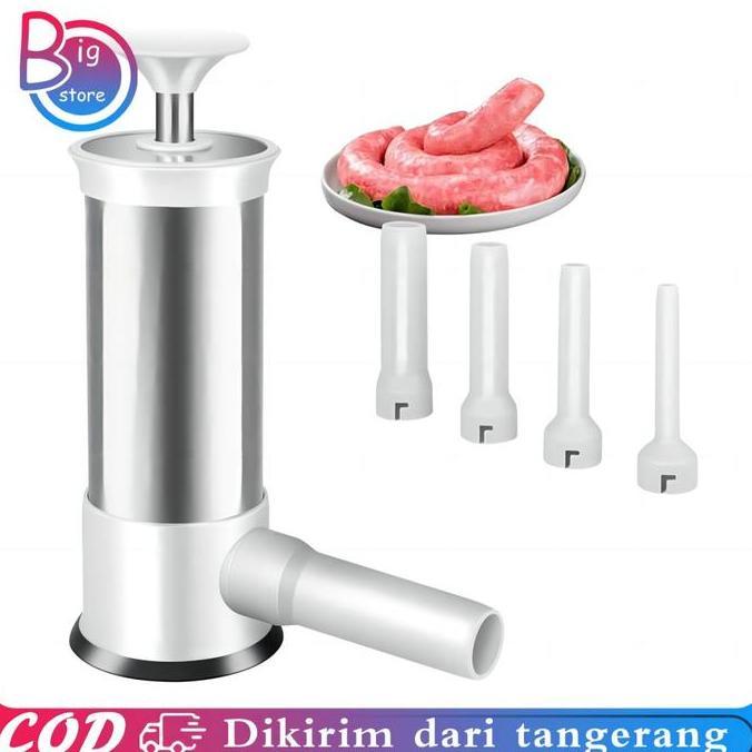 DISSORDE 4 Corong Sausage Maker 304 Stainess Alat Pencetak Sosis Manual Alat Pembuat Sosis Manual Al