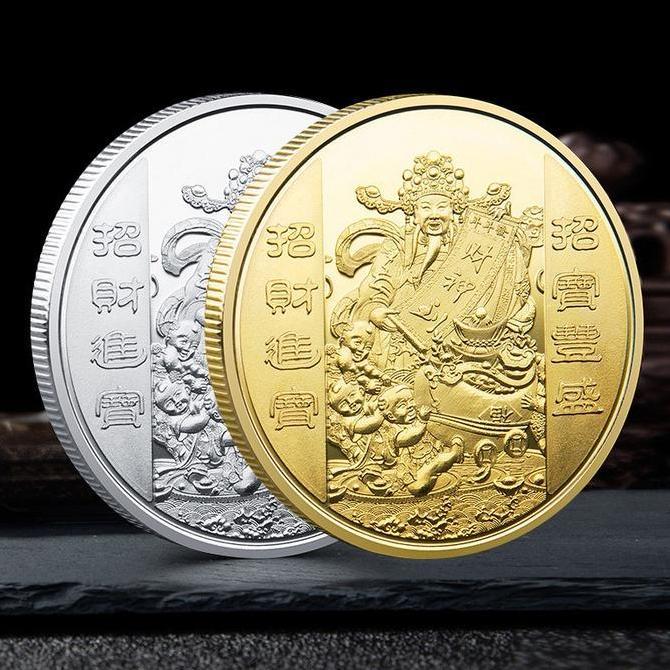 DISSORDE Koin Keberuntungan 4cm Koin Feng Shui Souvenir Gold Coin Feng Shui Dewa Rejeki Feng Shui