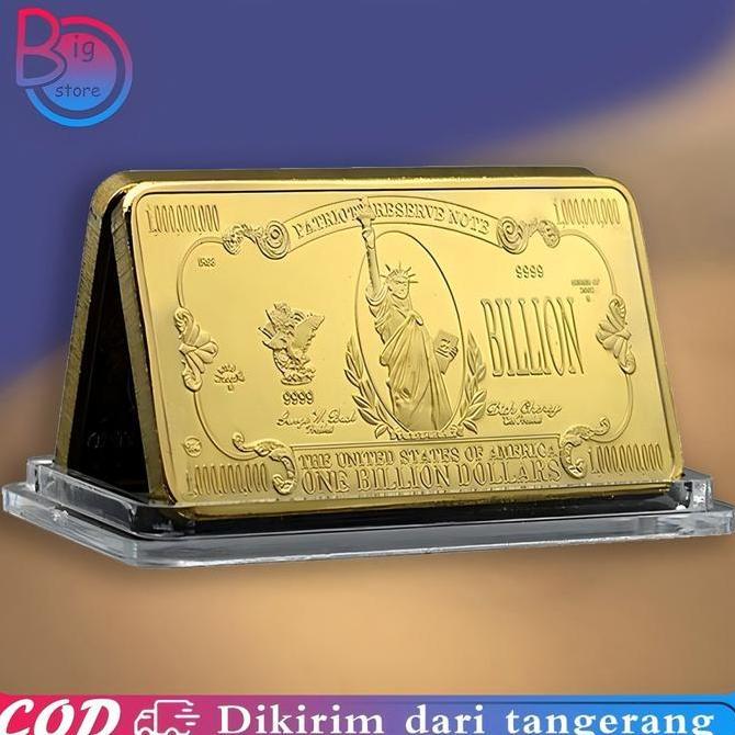 DISSORDE 1 Billion Dolar Logam Peringatan Emas Dolar As Koin Souvenir Emas Patung Liberty Gold Bar R