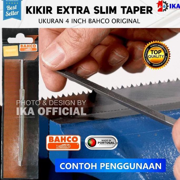 FKINAPE Kikir Segitiga Bahco 4" Asli 100% Hologram Silver BAHCO Kikir Segitiga 4 Inch Slim Taper Saw