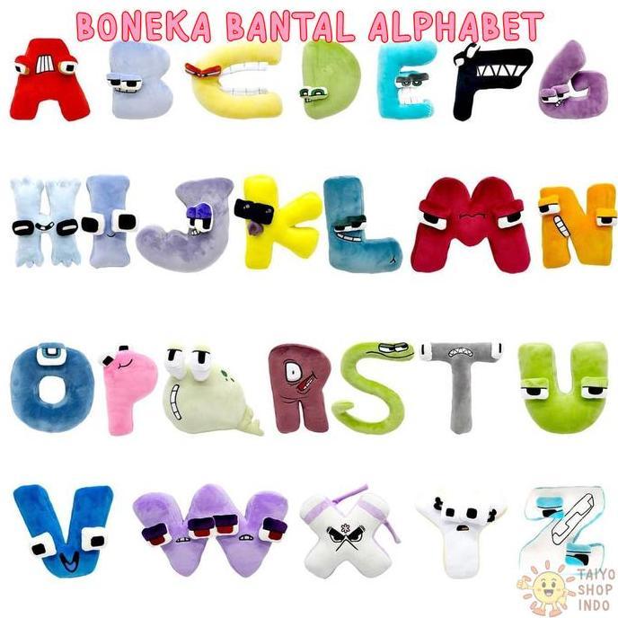 DISSORDE TAIYO Boneka Bantal Alphabet 26 Huruf Plush Stuffed Doll Motif Alfabet Lore