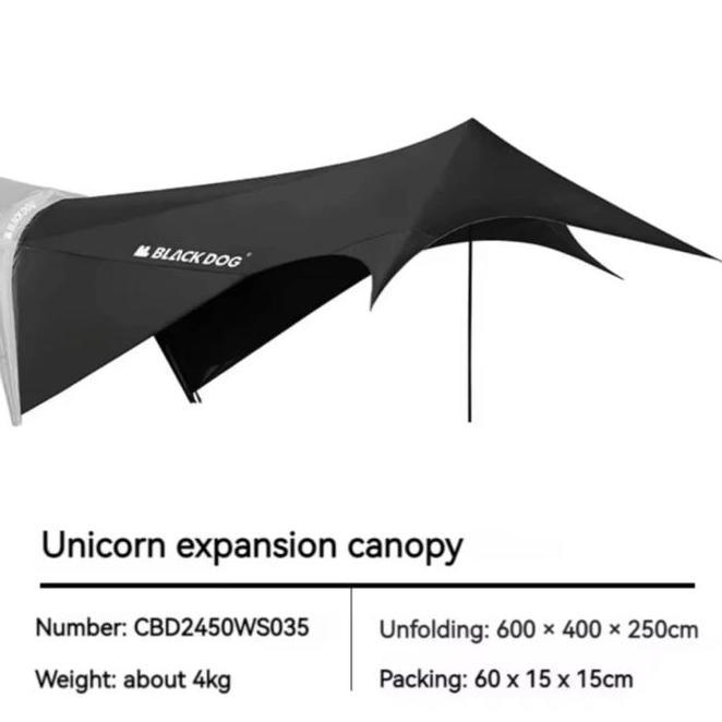 Blackdog Unicorn Expansion Extend Flysheet Buat Shelter Automatic Blackdog Tenda
