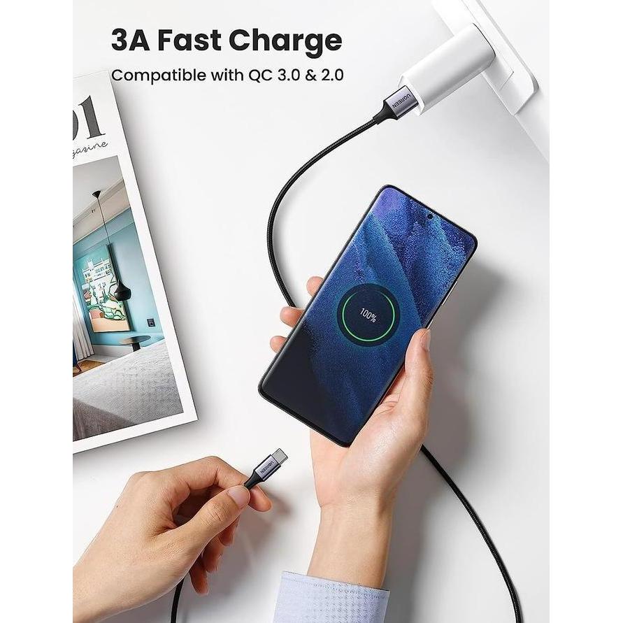 Kabel Data USB Type C Nylon Braided Fast Charging 1m 2m 3m