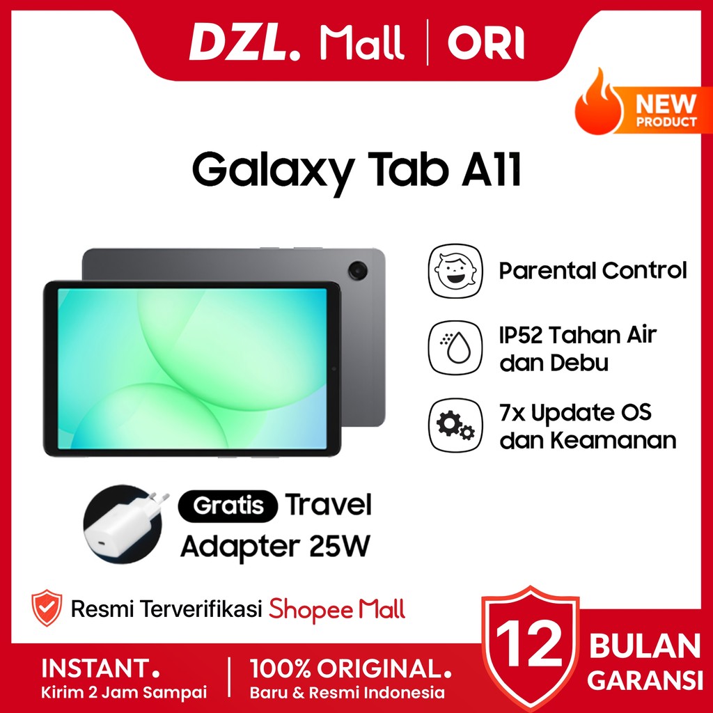 DZL - Tablet SAMSUNG Galaxy A11 4G LTE 4/64 GB WiFi Original Resmi Official Store Ori Tab Pad