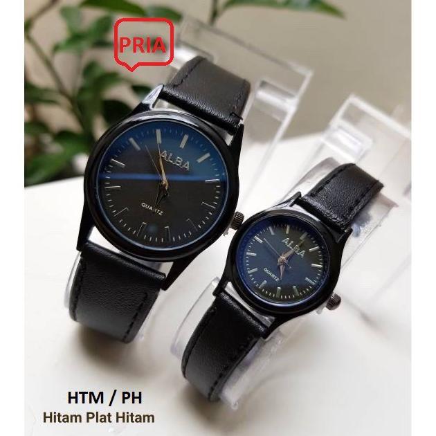 ORIGINAL BAJ  COD JAM TANGAN COUPLE ALBA VINTAGE GROSIR KULIT PRIA WANITA PASANGAN MURAH PREMIUM AL0