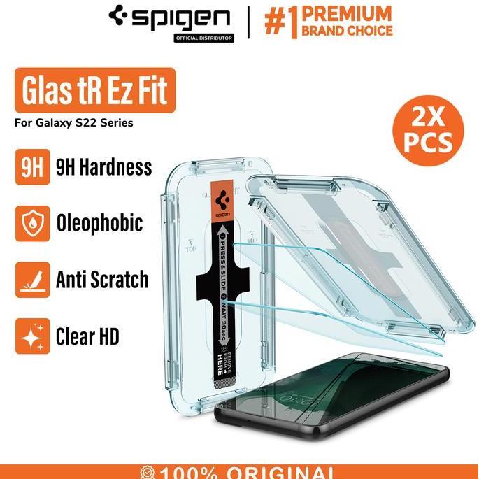 Tempered Glass Samsung Galaxy S22 Ultra Plus Spigen Glas tR EZ Fit - S22, 2 Pack