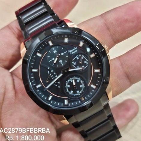 ALEXANDRE CHRISTIE AC2879 AC 2879 BLACK ROSEGOLD Jam Wanita Original