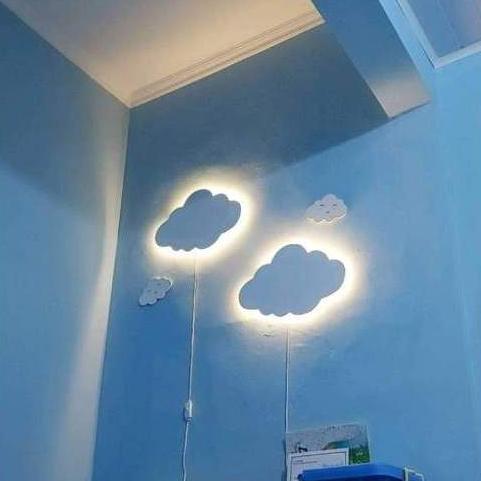 Tahan Lama Lampu Tidur Awan Hiasan Dinding Lampu Tidur Awan Aesthetic Barang Lucu Lampu Tidur Awan P