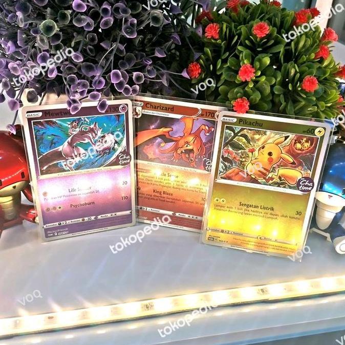 Terlaris Charizard Mewtwo Pikachu Set Chatime Kartu Tcg