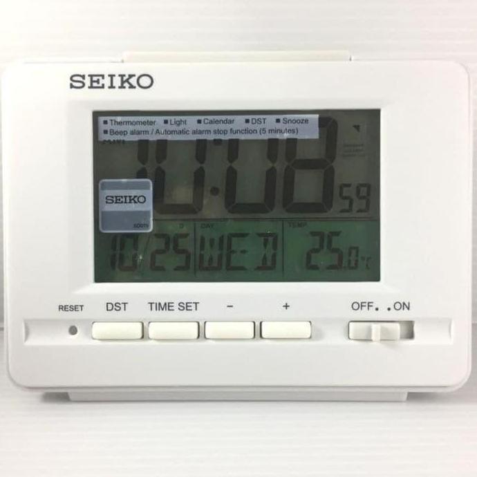 TERMURAH - Jam Meja Weker Beker SEIKO Japan Digital QHL078W QHL072 White Original