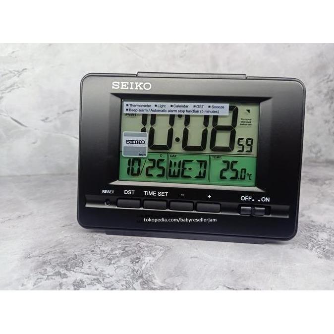 PRODUK FAVORIT - Jam Meja Weker Beker SEIKO Japan Digital QHL078K QHL072 Black Original