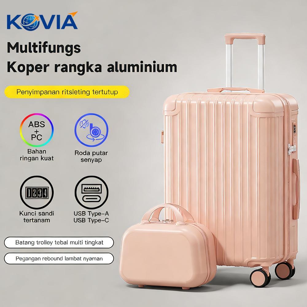 Kumo98 KOVIA-koper president 18/-24 inch murah ABS+PC fashion asli impor koper ringan hardcase senya
