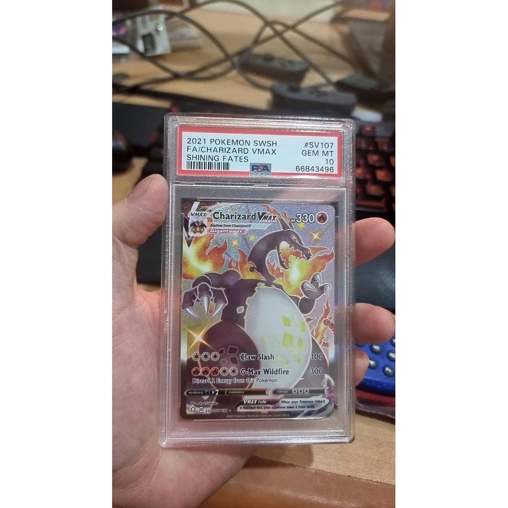 Terlaris Pokemon Charizard Vmax Shiny Full Art Shining Fates Sv107 Psa 10 Gem M