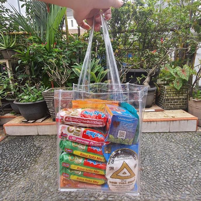 Tas mika 20x16x25 Goodiebag Souvenir Mika Bening Hampers Tebal