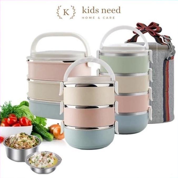 Rantang Stainless 2 dan 3 SUSUN tahan panas Rantang Susun Lunch Box