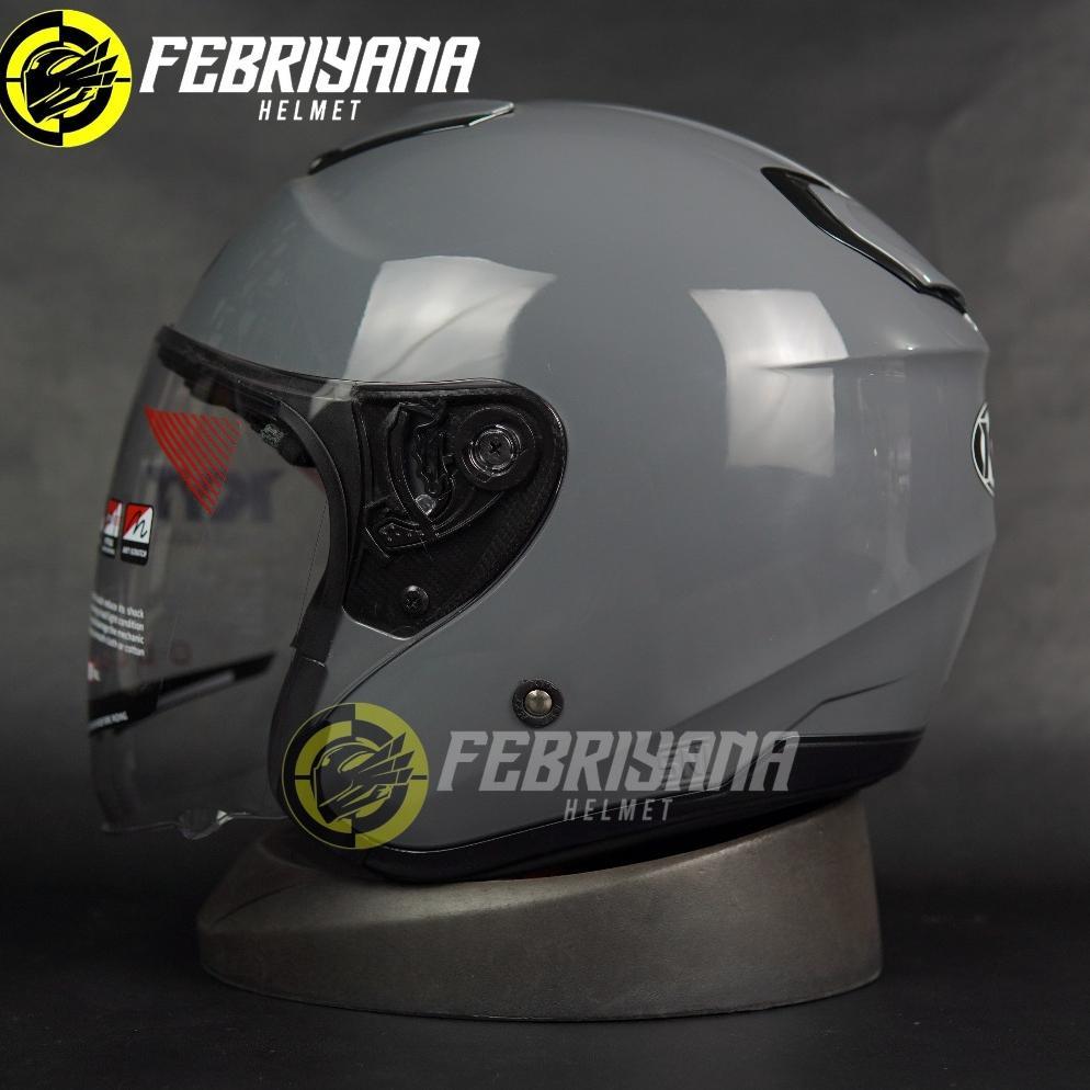 HELM KYT KYOTO SOLID GORILA GREY GLOSSY HALF FACE KYT KYOTO