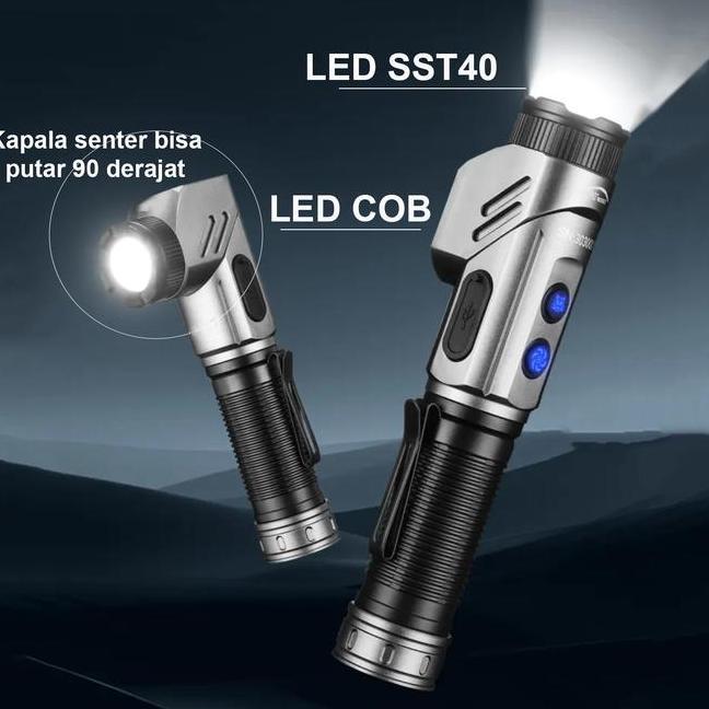 Senter Led Ymf303 Led Sst40 Cob Terang Wateroof Rechargeable