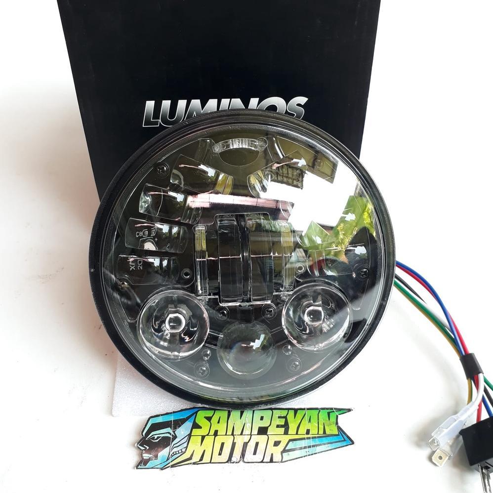Headlamp Reflektor Lampu Depan Bulat LED Daymaker 16 Mata 5.75 Inch Eco9 Luminos