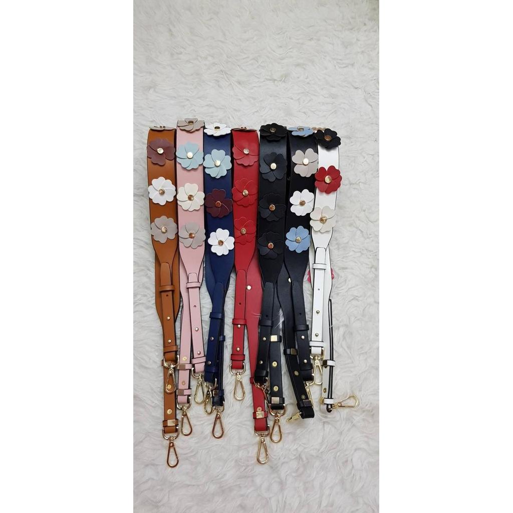 Bag Strap Adjustable MK bunga flower PU Leather Tali Tas Pendek GM