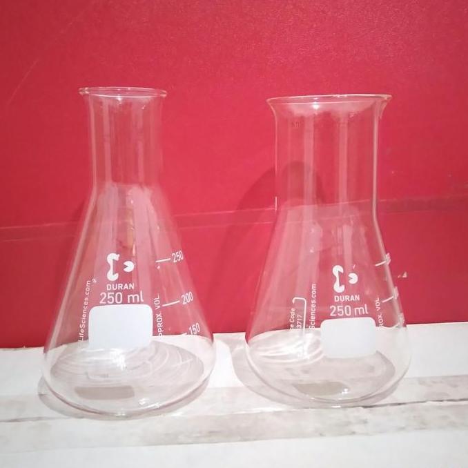 Erlenmeyer 250Ml Wide Neck Duran. Erlenmeyer 250 Ml Mulut Besar Duran. Original