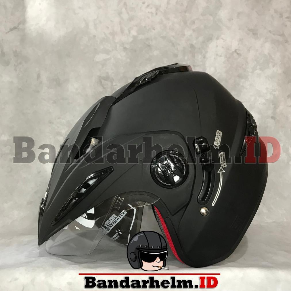 Helm RN Double Visor Hitam Doff mirip Ink t1 Ori