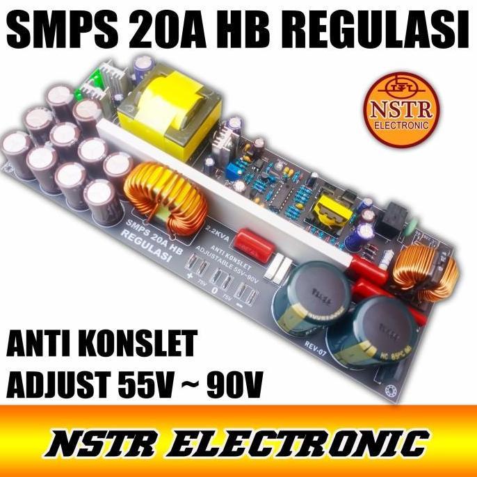 smps 20A hallbridge anti konslet out bisa set 65v 75v 90v