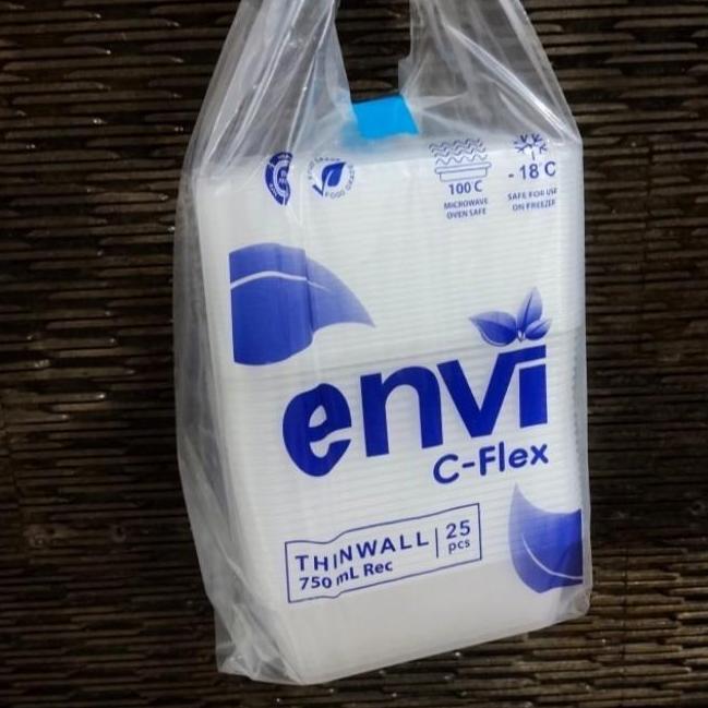 Thinwall Envi 750ml Rect - 750 ml - Kemasan Food grade isi 25 set