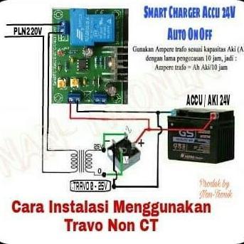 kit Cas Aki Modul Charger Aki 24V Otomatis On Off
