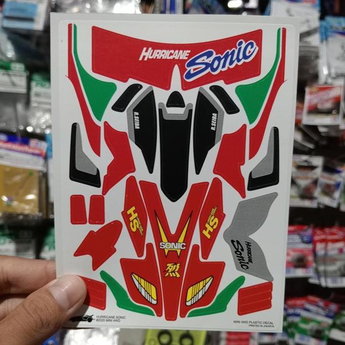 DECAL MINI 4WD HURRICANE SONIC PREMIUM / STICKER TAMIYA HURRICANE SONIC PREMIUM