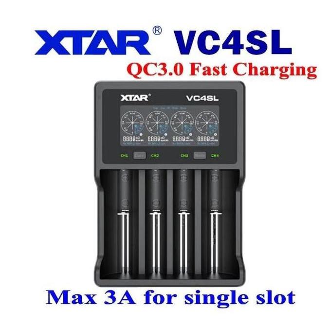 XTAR VC4SL CHARGER FAST CHARGING QC3.0, UPGRADED VERSION FROM VC4S