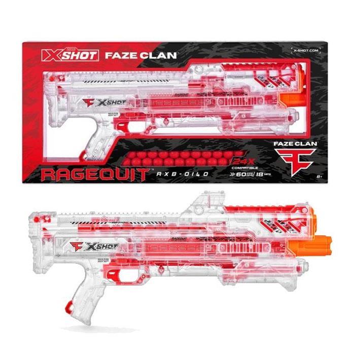 Faze Clan X-Shot ChaosRagequit (Clear Orbit) Blaster