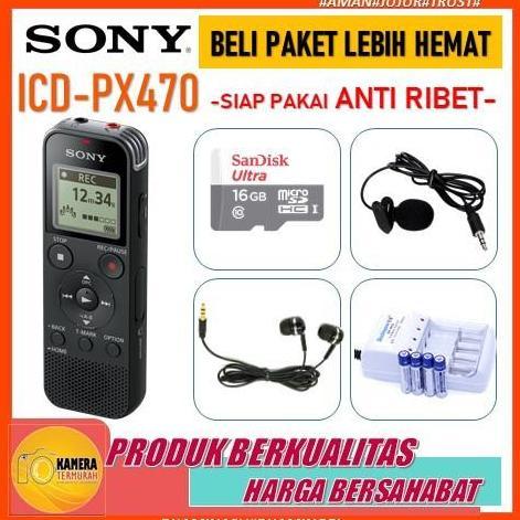 Digital Voice Recorder Sony ICD-PX470 - Hitam Original
