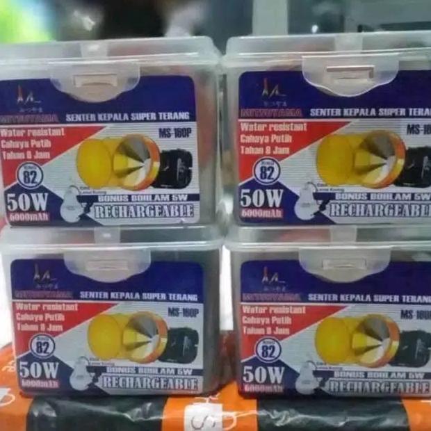 Senter kepala 50 Watt Mitsuyama / bonus bohlam