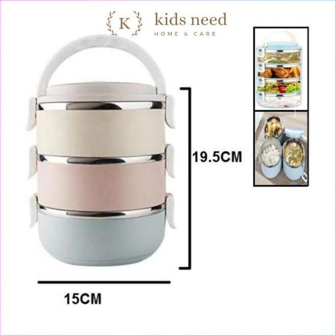 Rantang Stainless 2 dan 3 SUSUN tahan panas Rantang Susun Lunch Box