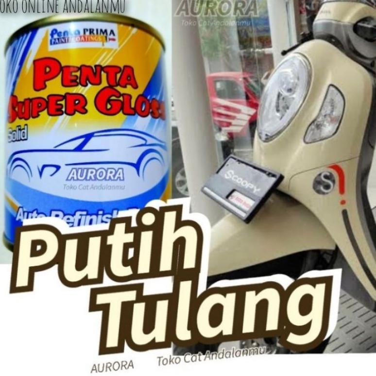 Cat Putih Tulang Penta Super Gloss Putih Pasir White Solid Cat Mobil dan Motor