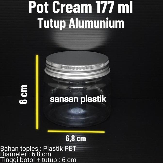 Toples plastik tutup alumunium 177ml / toples 177ml tutup alumunium
