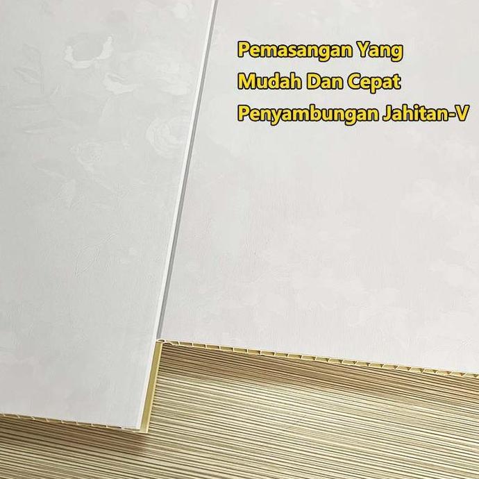 Plafon PVC Putih Motif Marmer Glossy (PERLEMBAR ) 4meter 20cm 8mm / Plafon PVC Permeter / Plafon PVC